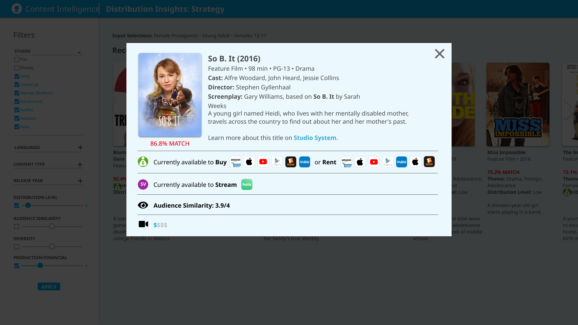 distribution insights strategy modal